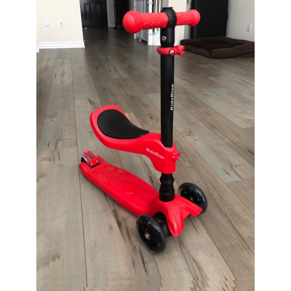 KidsRise Push scooters - Adjustable Height w/Extra-Wide Deck PU Flashing Wheels Great Kids Scooter 3-12 Years Old